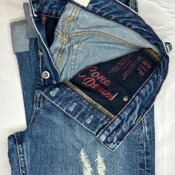 Gap Distressed Straight Leg Denim Jeans - Picture 7 of 7